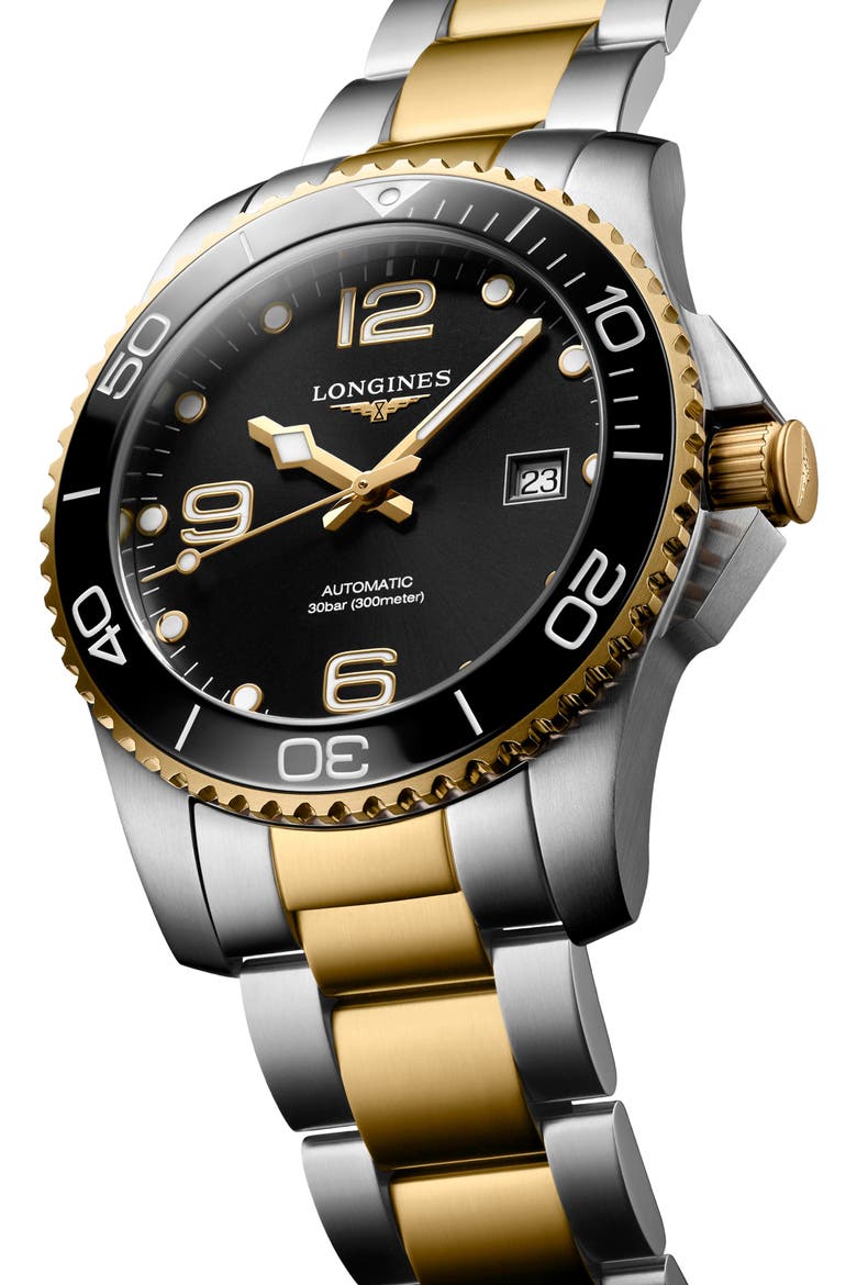 HydroConquest Automatic Bracelet Watch, 41mm, Alternate, color, BLACK