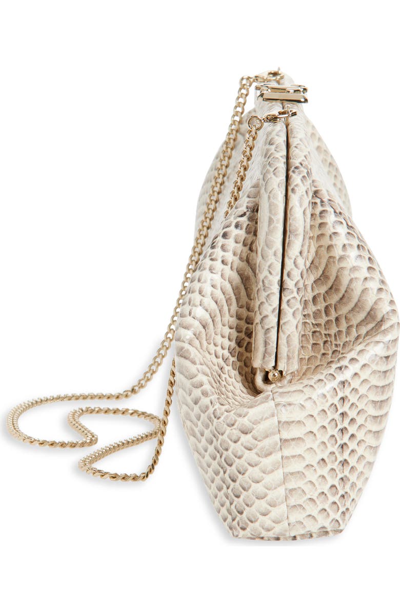 Jimmy Choo Skylar Snakeskin Embossed Leather Clutch, Alternate, color,
