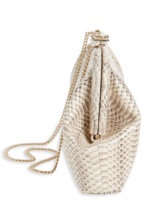 Jimmy Choo Skylar Snakeskin Embossed Leather Clutch