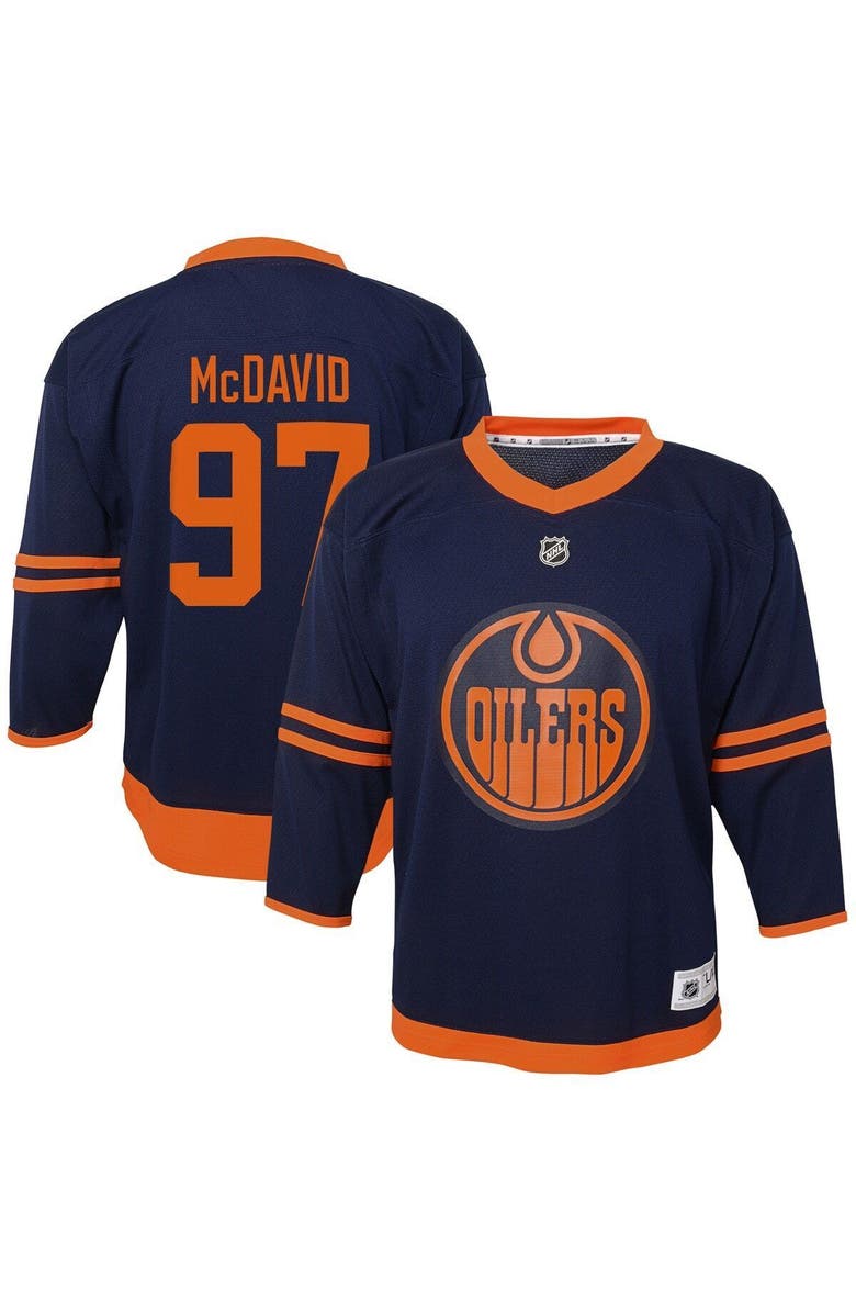 Outerstuff Preschool Connor McDavid Navy Edmonton Oilers Alternate Replica Player Jersey, Main, color,