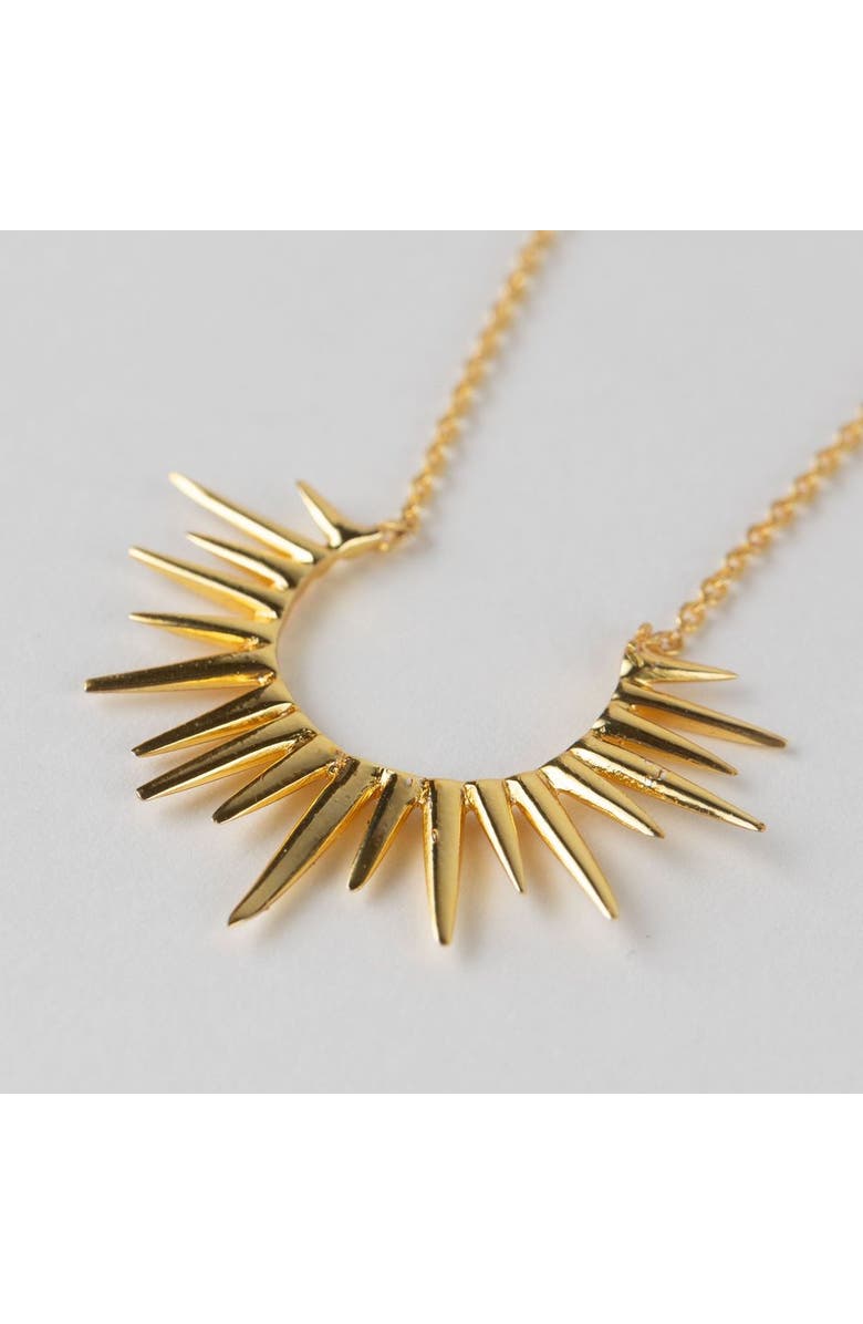 Ten Thousand Villages Kiranon Sunburst Gold Pendant Necklace, Alternate, color, Multi Color