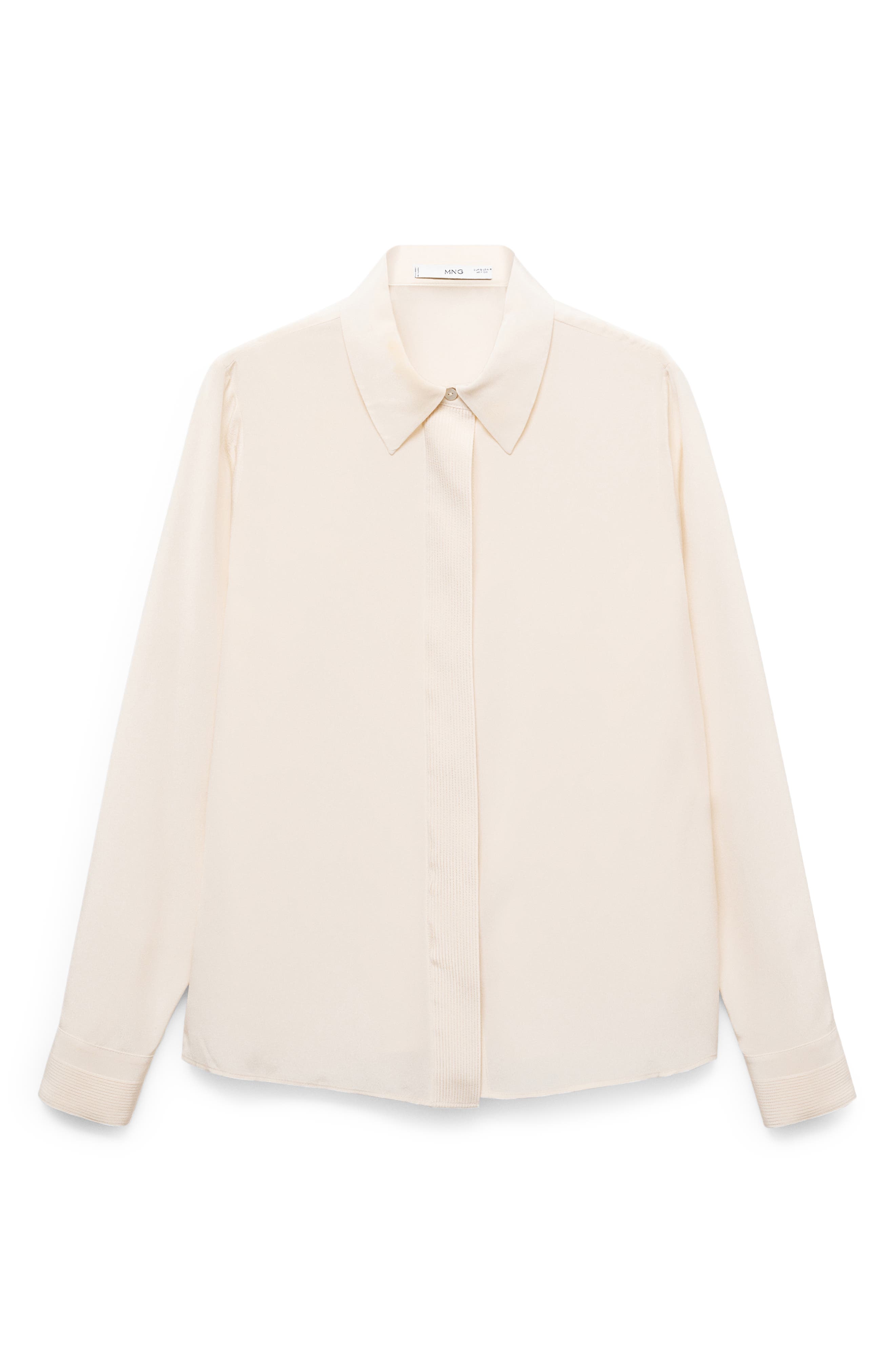 MANGO Linear Seam Silk Shirt (Women) | Nordstrom