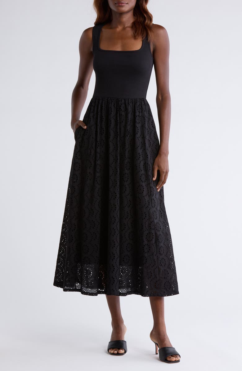 PAIGE Morel Eyelet Sleeveless Maxi Sundress, Main, color, 