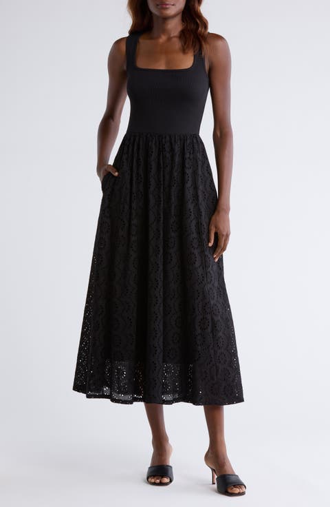 Morel Eyelet Sleeveless Maxi Sundress