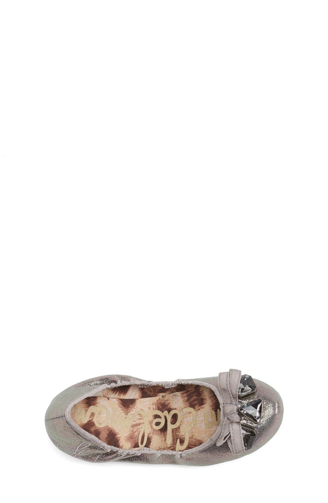 'Fayth' Flat, Alternate, color, PEWTER SHIMMER LEATHER