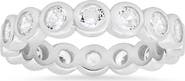 Queen Jewels Sterling Silver Bezel Cubic Zirconia Eternity Band Ring