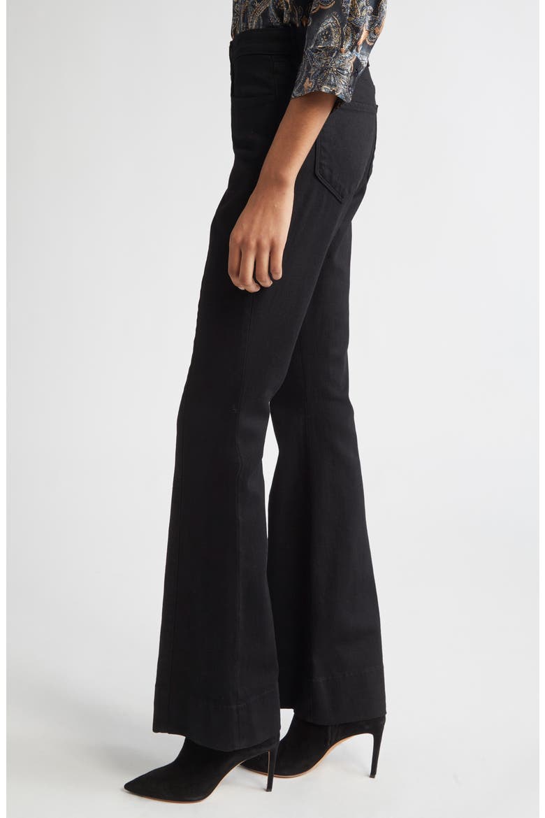 Lenora Front Seam Flare Leg Jeans, Alternate, color, NOIR