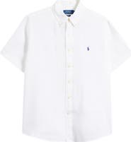 Polo Ralph Lauren Piece Dye Linen Short Sleeve Button-Down Shirt