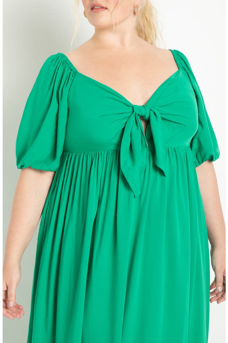 Tie Front Maxi Dress, Alternate, color, EMERALD