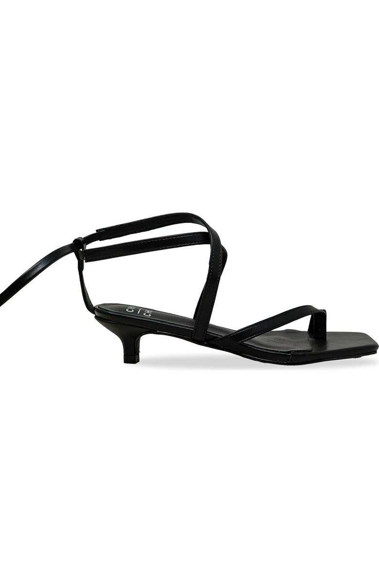 CHASE AND CHLOE Lace-Up Kitten Heel Sandal, Alternate, color, Black