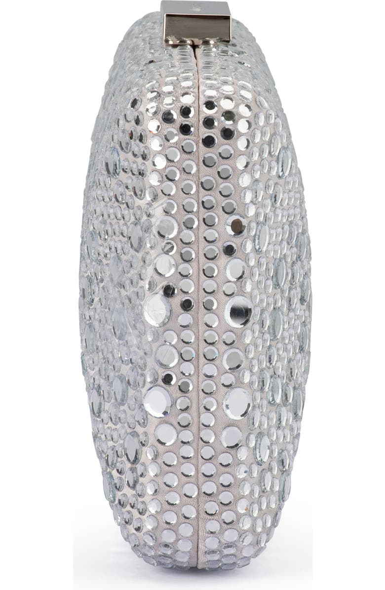 Olga Berg Harriet Crystal Frame Clutch, Alternate, color, Silver