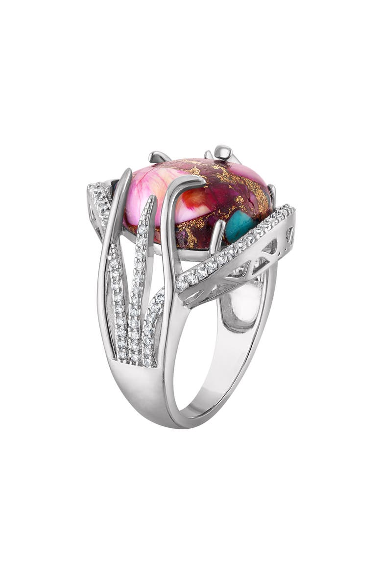 Composite Turquoise Statement Ring, Alternate, color, PINK TEAL COMPOSITE