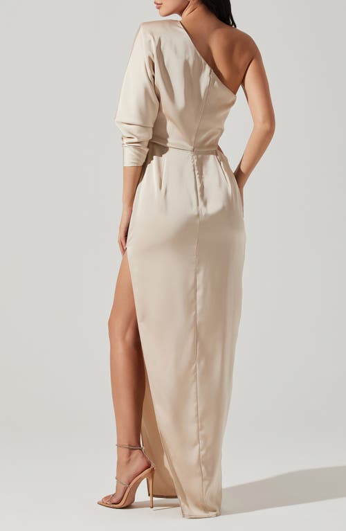 Astr The Label Amari One-shoulder Cutout Maxi Dress In Gold