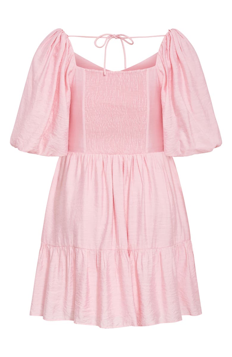 City Chic Mindy Puff Sleeve Dress, Alternate, color, Heavenly Pink