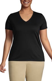 Lands' End Relaxed Supima Cotton V-Neck T-Shirt