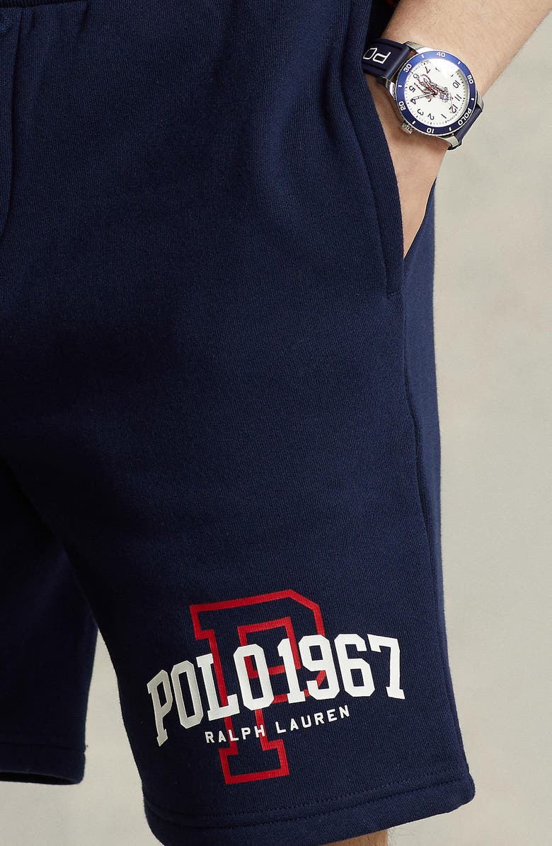 Polo Ralph Lauren Logo Graphic Fleece Sweat Shorts, Alternate, color, 