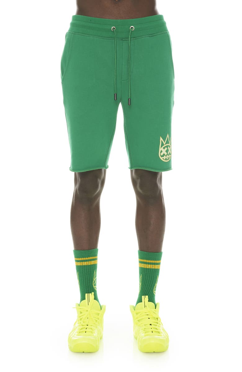 Cult of Individuality Graphic Cotton Sweat Shorts, Main, color, Kelly Green