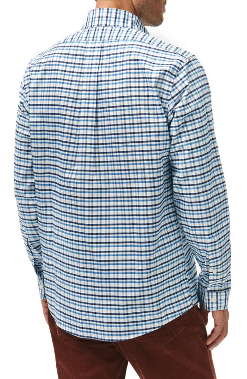 Brooks Brothers Non-iron Check Cotton Stretch Oxford Cloth Button-down Shirt In Blue