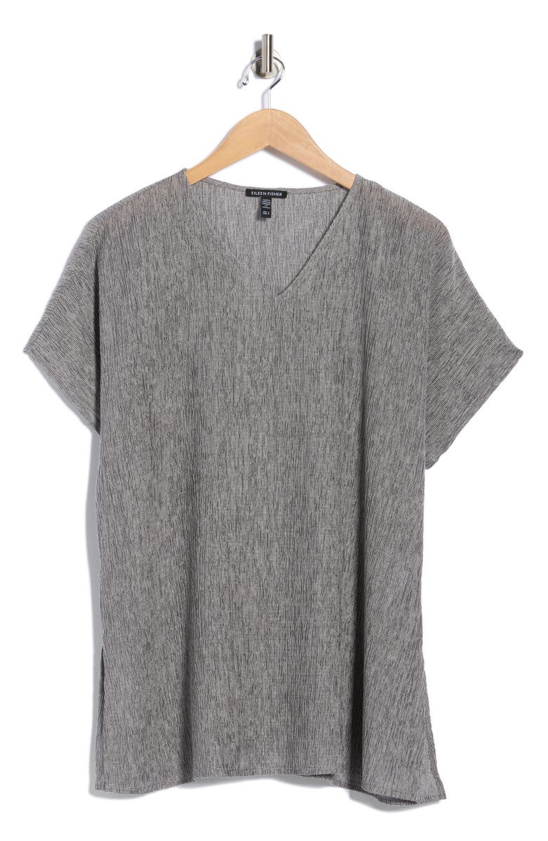 Eileen Fisher Textured V-Neck Tunic Top, Alternate, color, 