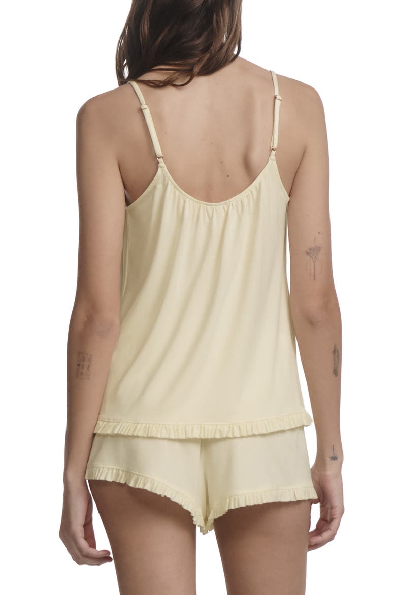 Gisele Ruffle Trim Short Pajamas, Alternate, color, BUTTERCREAM