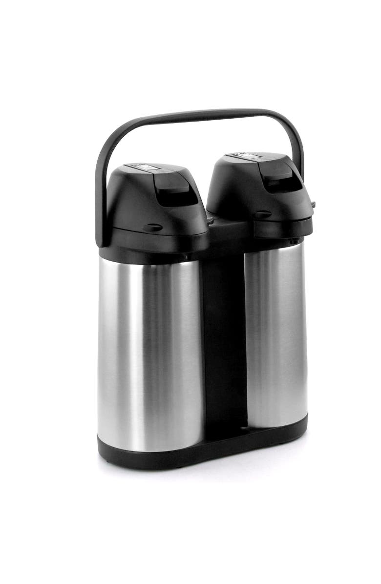 Megachef Dual 2 Quart Stainless Steel Airpot, Hot Water Dispenser for Coffee and Tea, Main, color, Silver