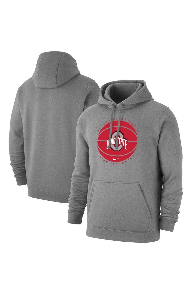 Nike Men's Nike Gray Ohio State Buckeyes Basketball Pullover Hoodie, Alternate, color,