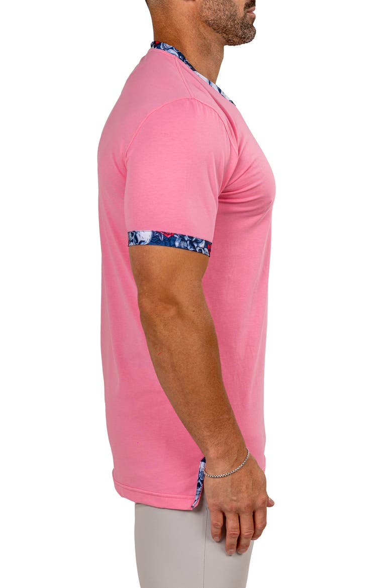 Edison Marthyr1101 Pink Cotton V-Neck T-Shirt, Alternate, color, PINK