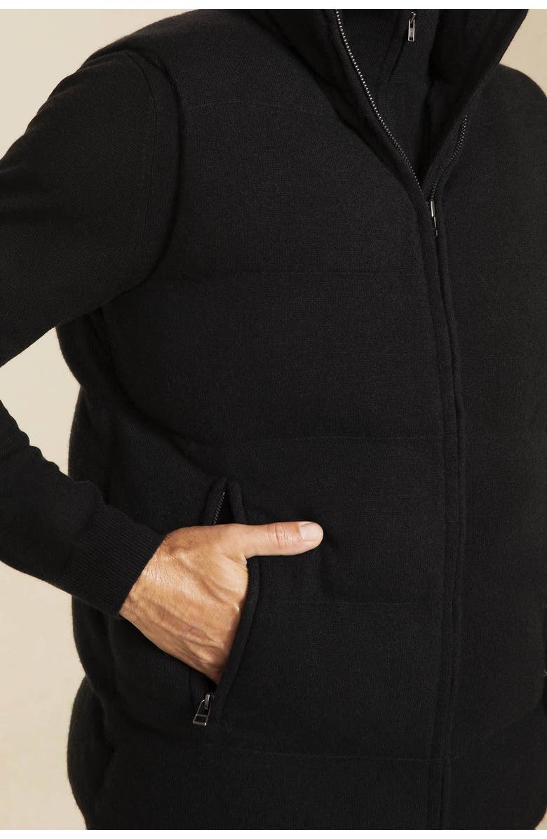 NAKED CASHMERE Cody Cashmere Puffer Vest, Alternate, color, Black