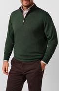 David Donahue Smythson Cotton Blend Quarter Zip Sweater