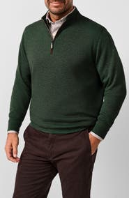 David Donahue Smythson Cotton Blend Quarter Zip Sweater