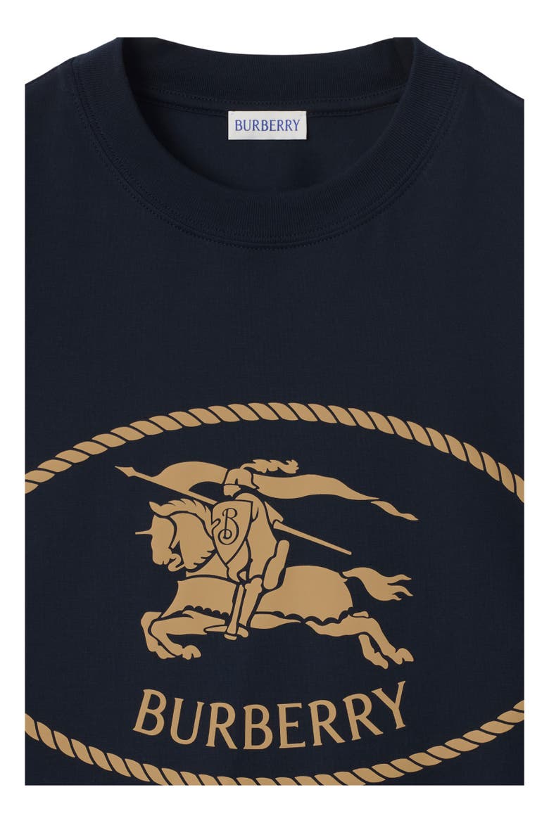 Knight Stamp Cotton T-shirt, Alternate, color, Navy