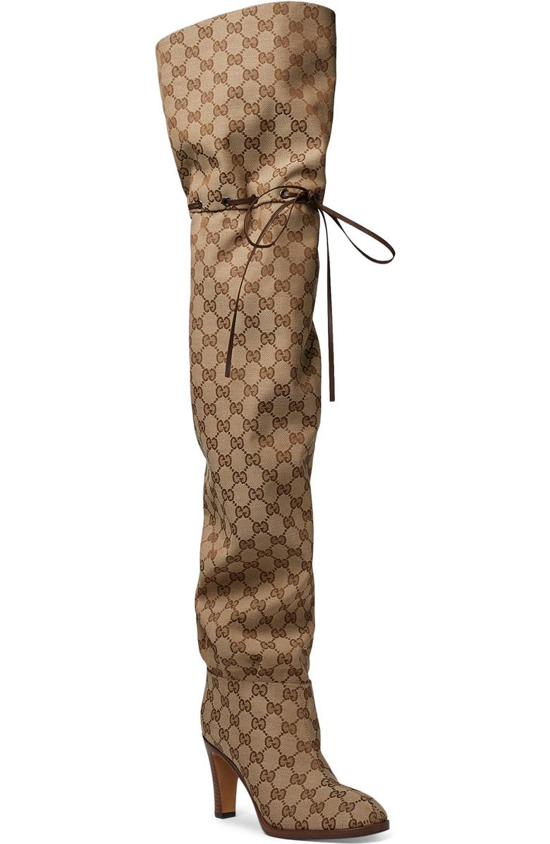 Gucci Original GG Canvas Over the Knee Boot, Main, color,