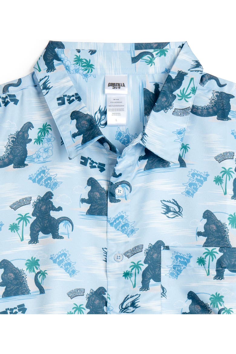 Hawaiian Button-Down Shirt, Alternate, color, Light Blue Floral