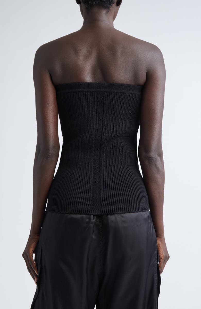 Rick Owens Rib Virgin Wool Blend Tube Top, Alternate, color, Black