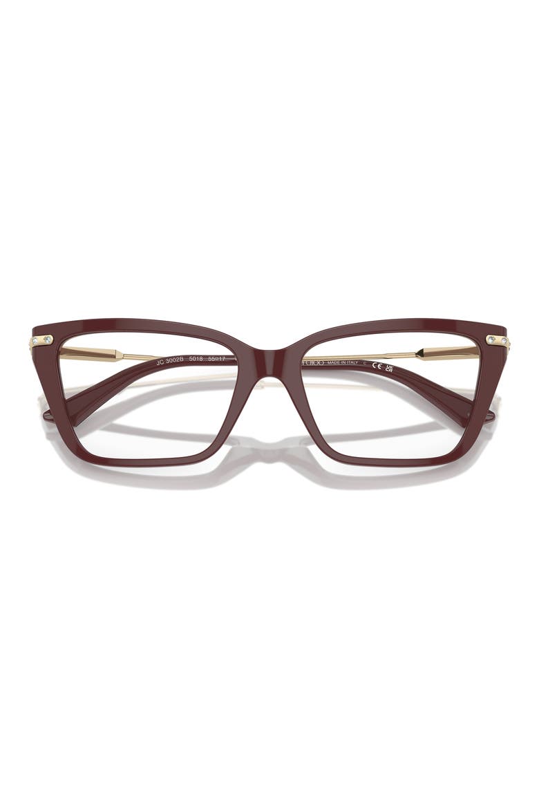 53mm Cat Eye Optical Glasses, Alternate, color, RED / DEMO LENS