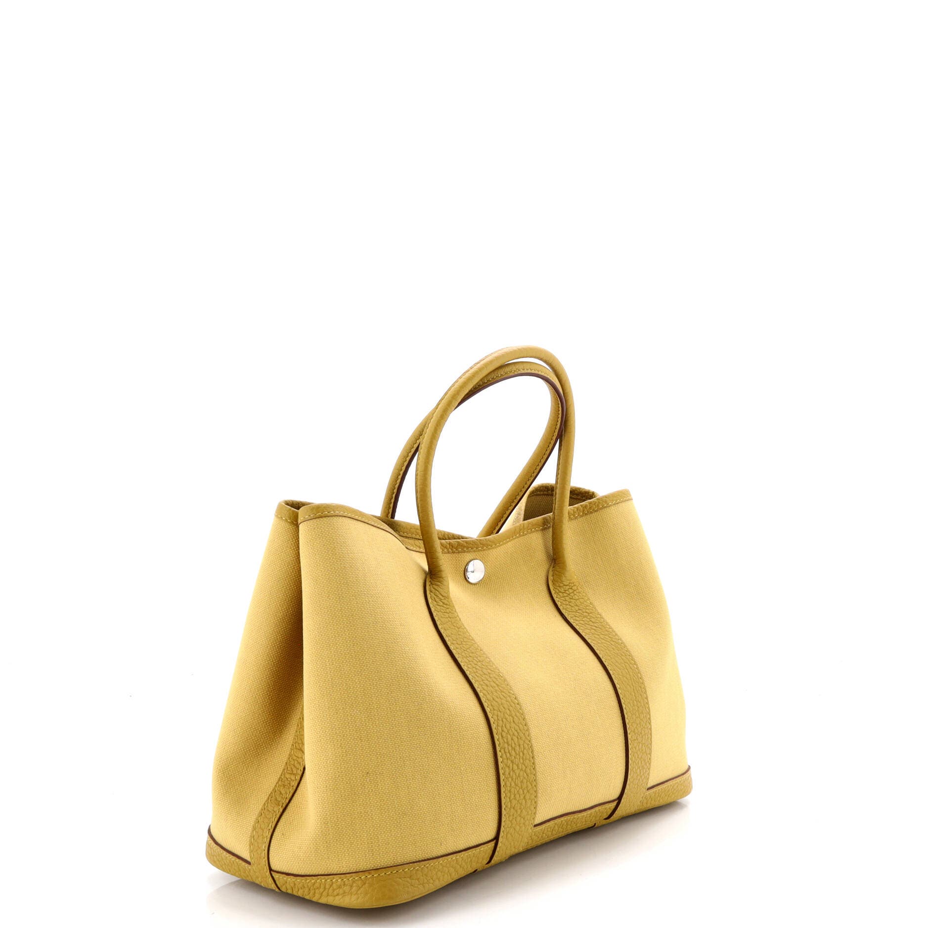 Pre-Owned Hermes Garden Party Tote Toile and Leather 30, Alternate, color, Curry