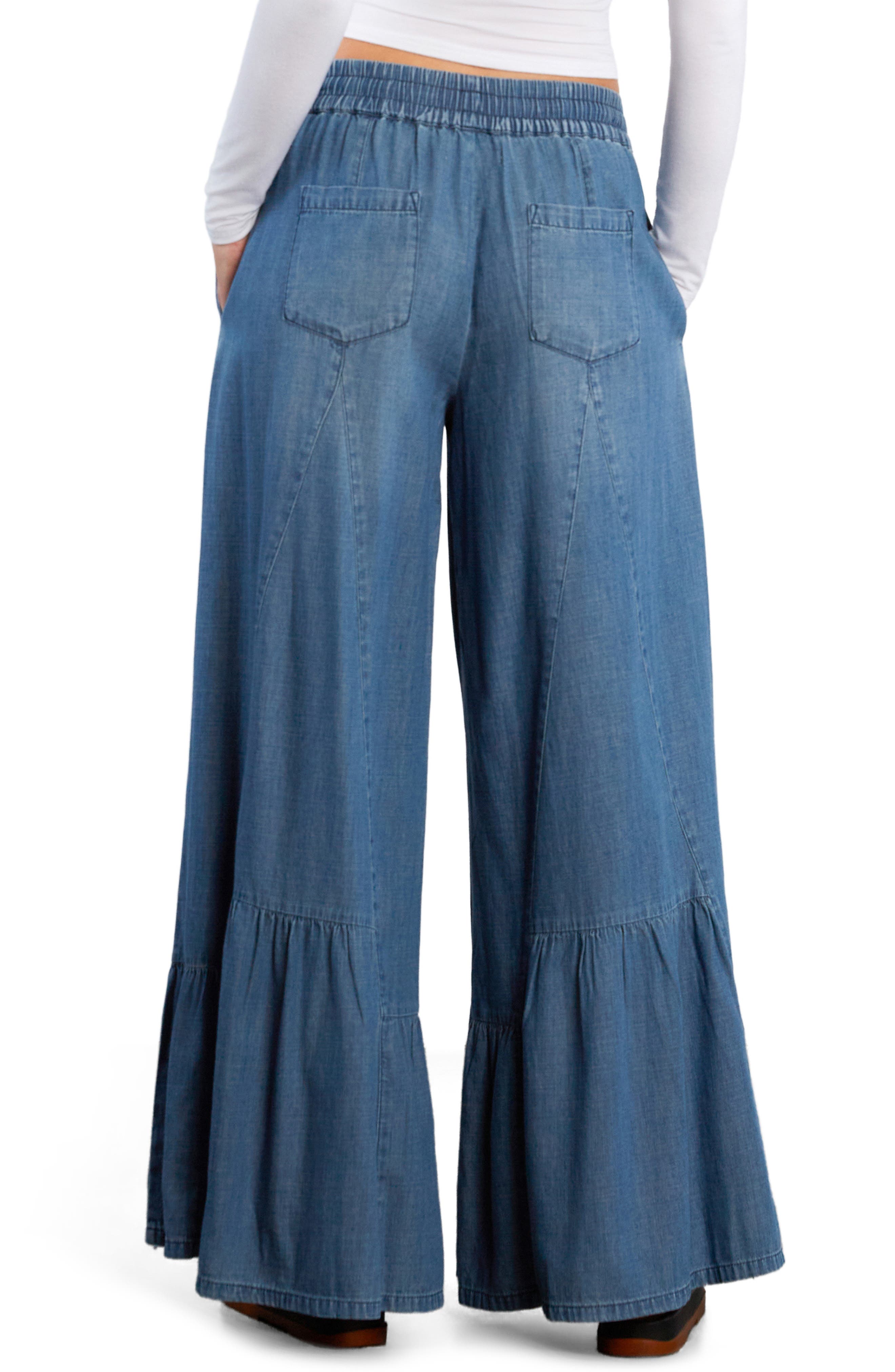 Drawstring Waist Tiered Denim Pants - image 2