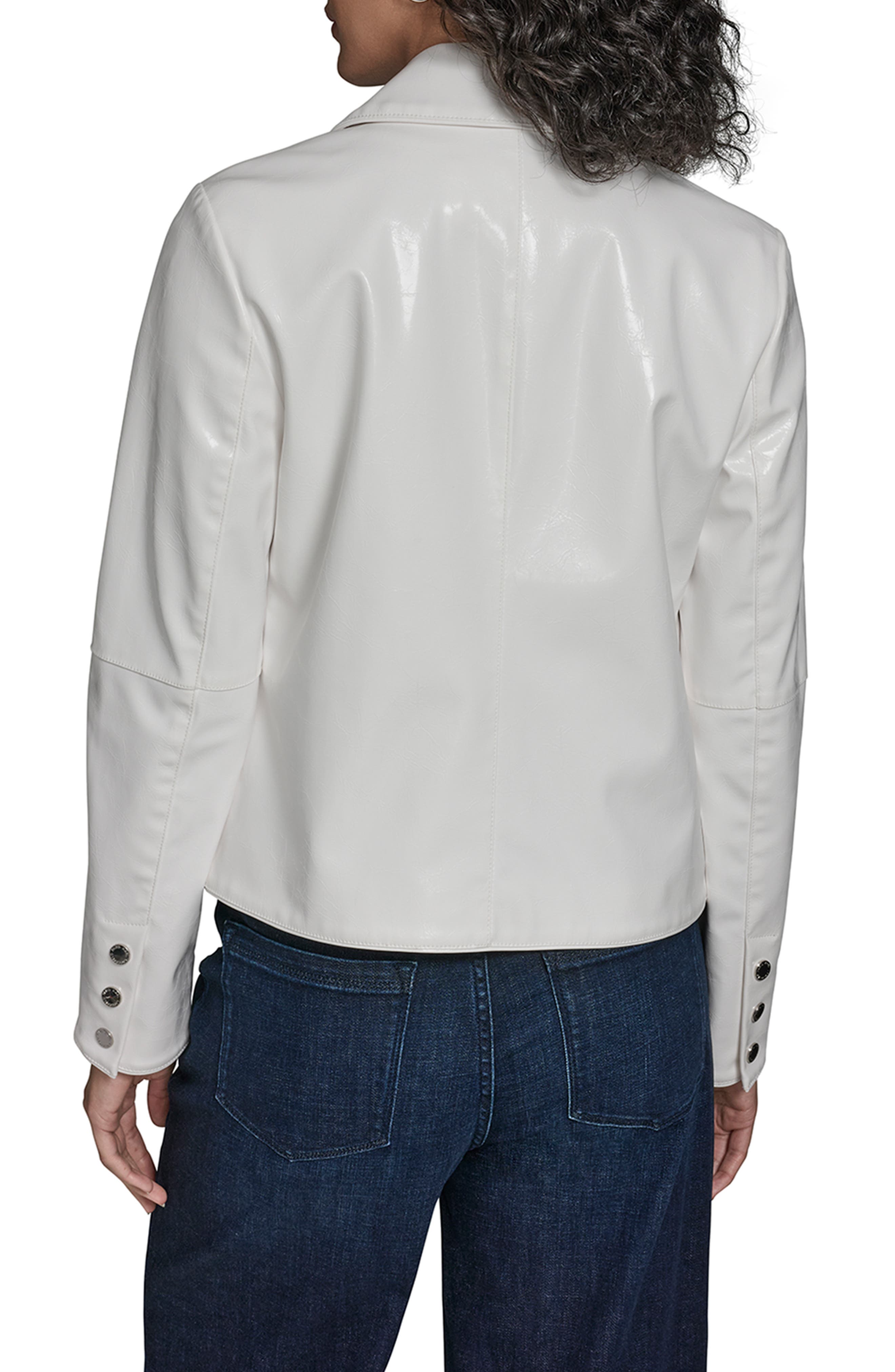 Snap Front Patent Leather Shirt Jacket - image 2