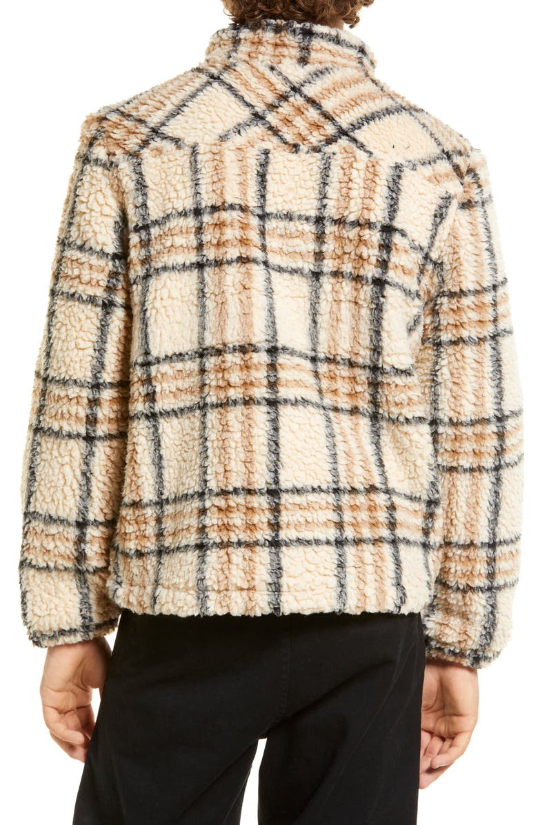 Native Youth Men's Check High Pile Fleece Jacket, Alternate, color,