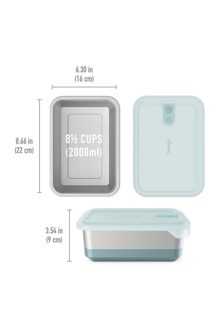 MicroSteel Heat & Eat Container - Lunch Size 3 Cups - Aqua, Alternate, color, AQUA