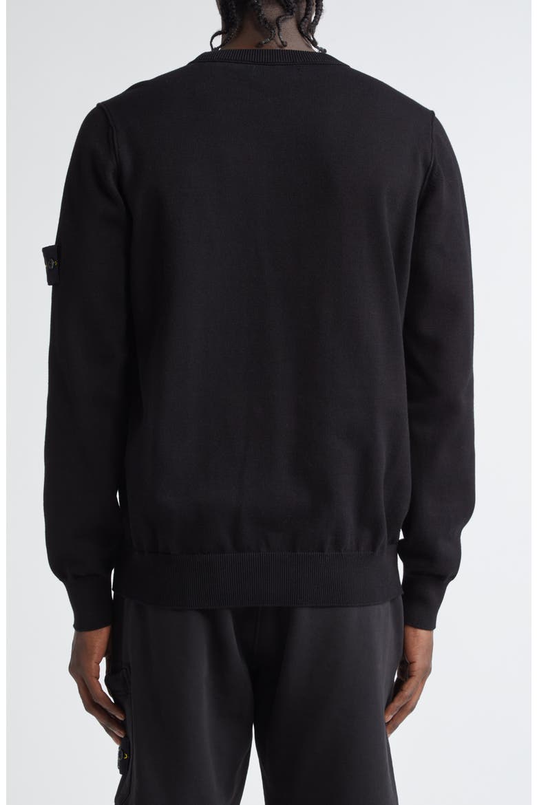 Cotton Crewneck Sweater, Alternate, color, V0029 BLACK
