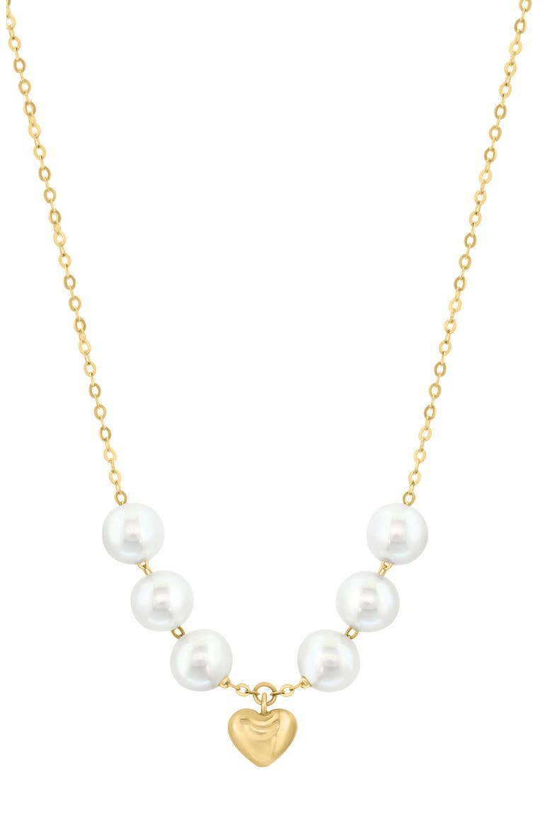Freshwater Pearl Heart Pendant Necklace, Main, color, WHITE