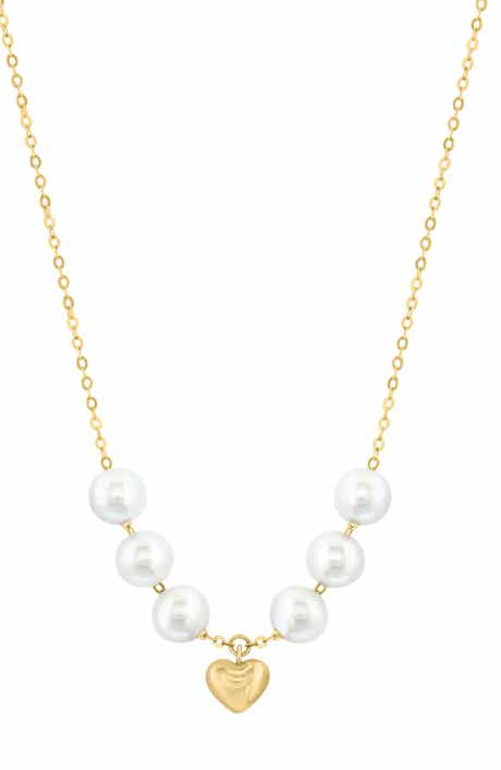 EFFY Freshwater Pearl Heart Pendant Necklace