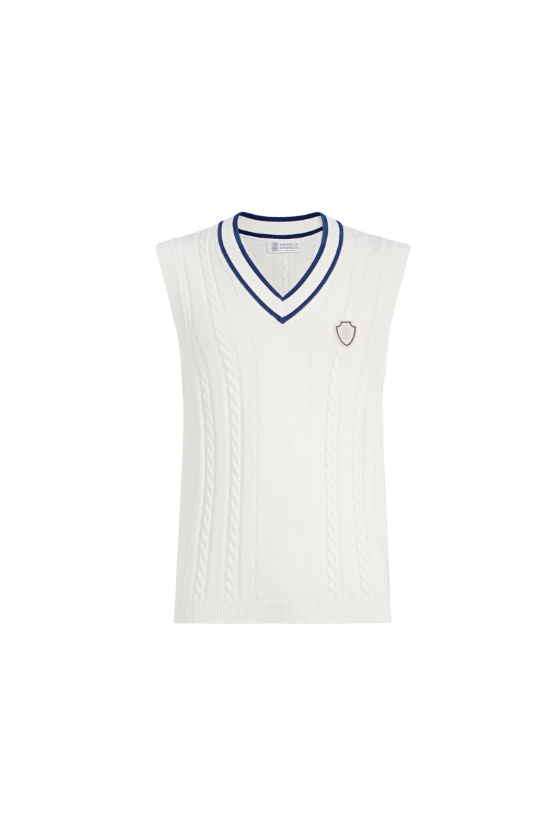 Cotton knit vest, Alternate, color, Panama