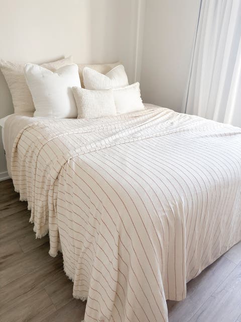 Smooth Cotton Bed Blanket with Stripes