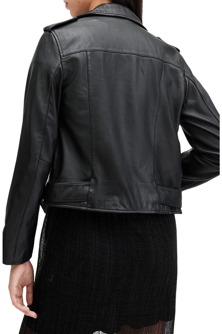 Balfern Leather Biker Jacket, Alternate, color, BLACK/ GOLD