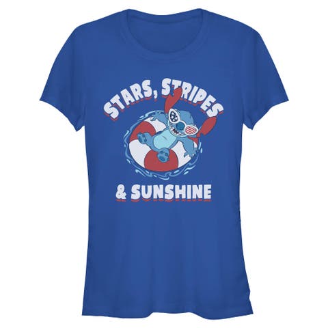 Junior's Lilo & Stitch Stars Stripes and Sunshine  Graphic T-Shirt