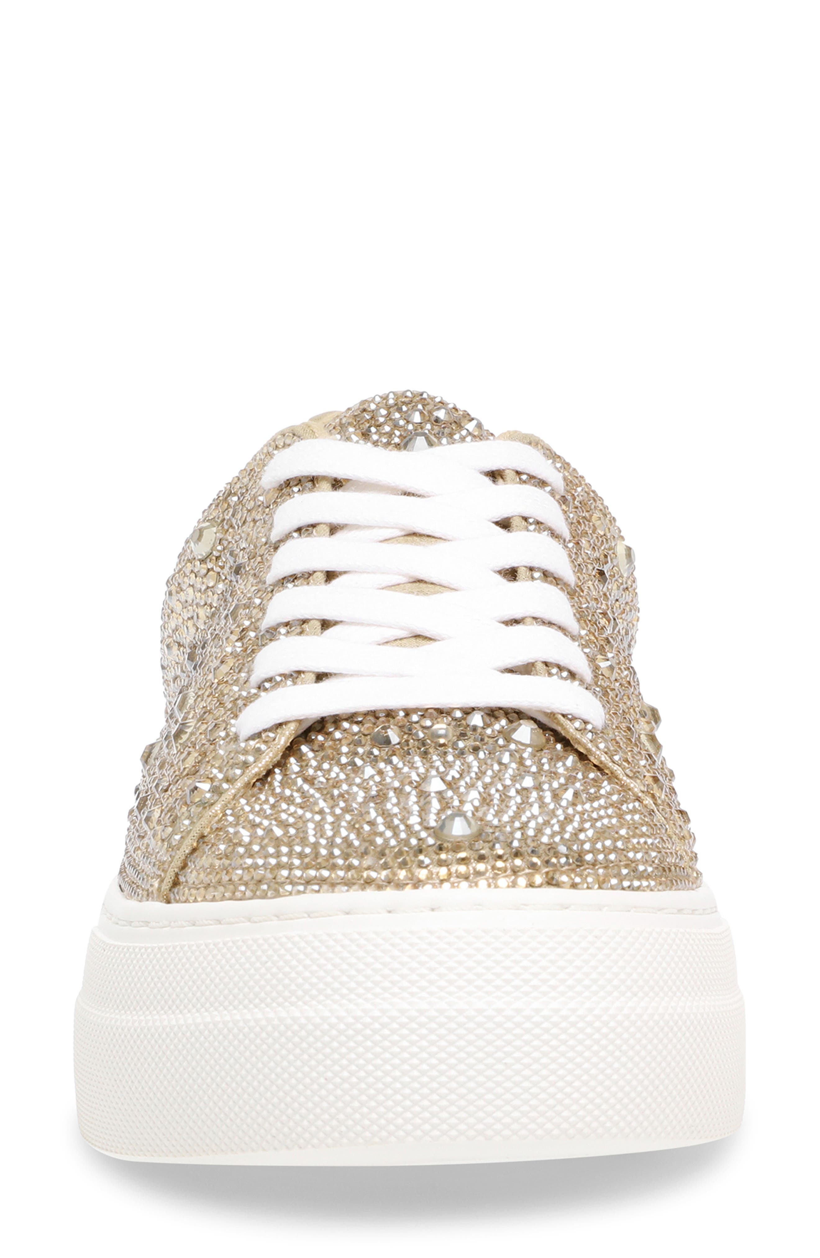 Sidny Crystal Pavé Platform Sneaker, Alternate, color, LIGHT GOLD