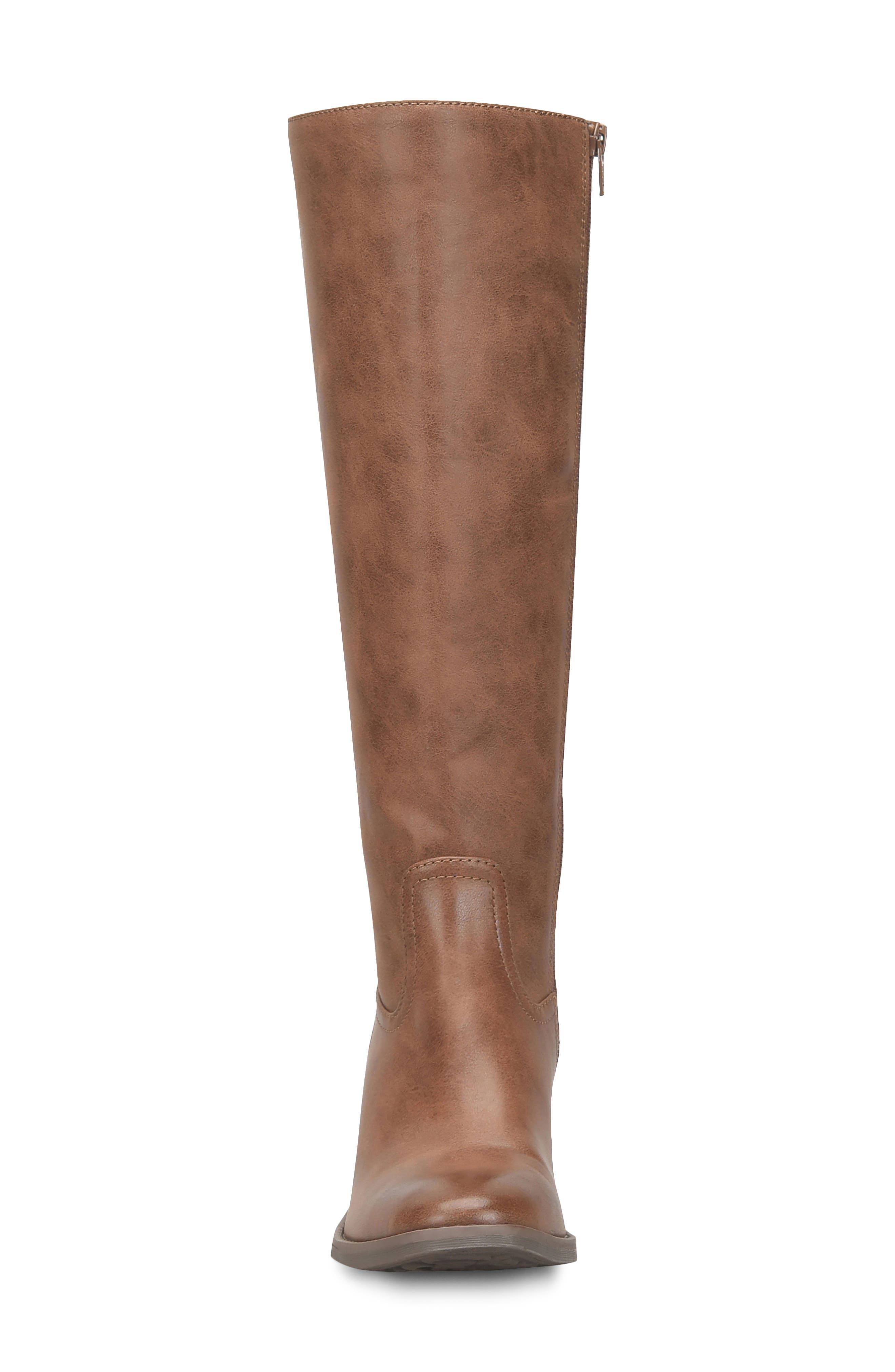 Heidi Knee High Faux Leather Boot, Alternate, color, BROWN