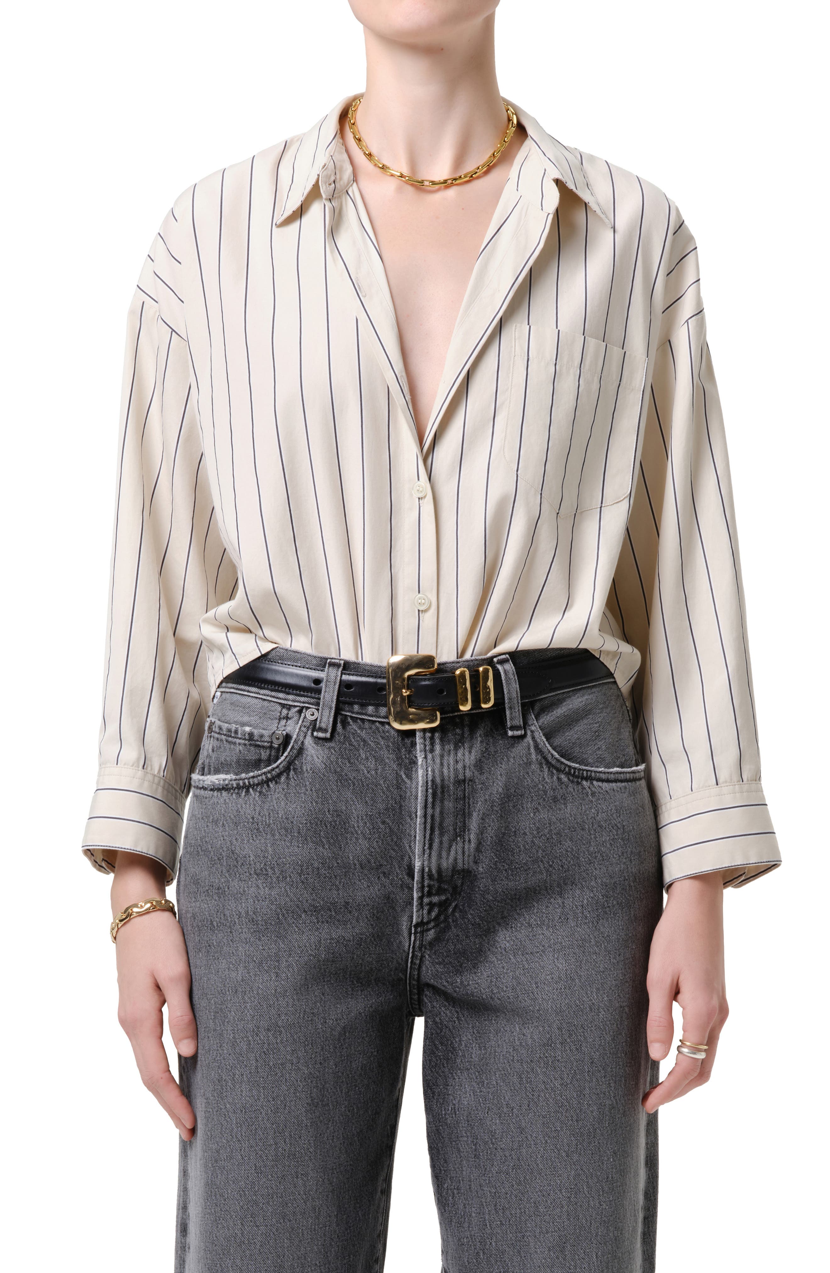 selected RAMBLE CREAM/ NAVY STRIPE